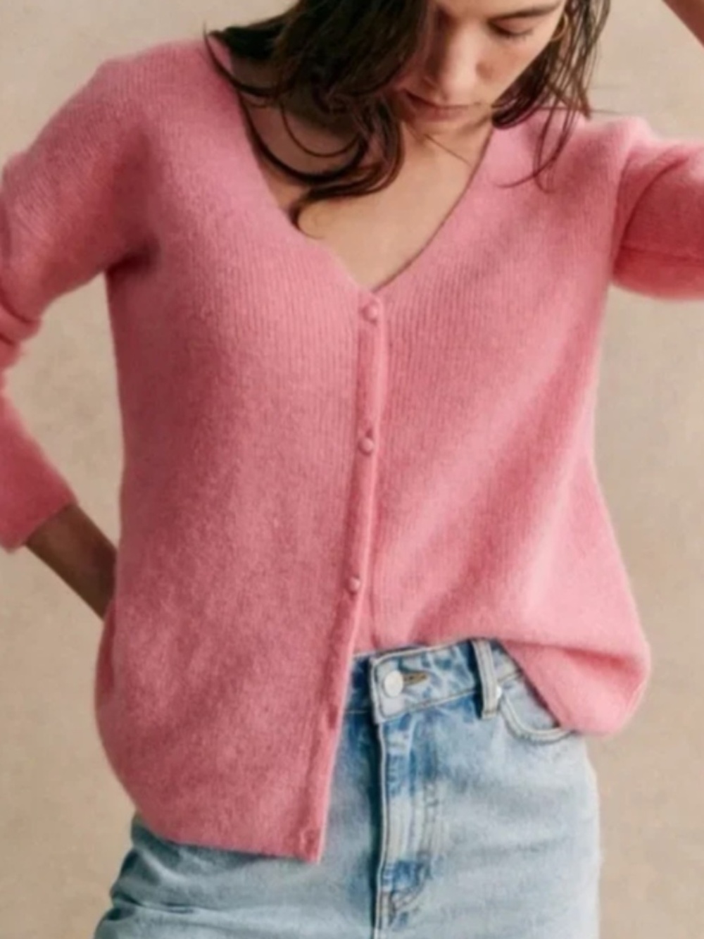 Sézane Barry Cardigan, Size XS, in Candy Pink - Picture 9 of 9